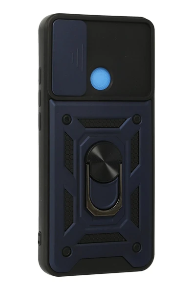 Xiaomi Redmi 9C Kılıf Pars Lens Yüzüklü Silikon - Lacivert - Resim 2