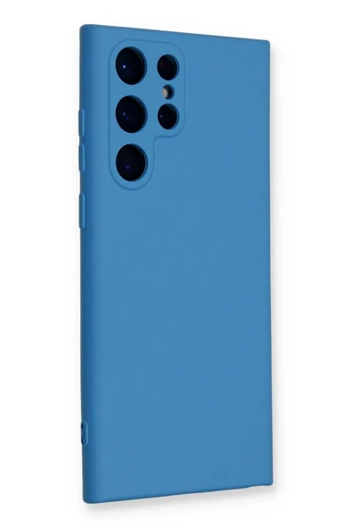 Samsung Galaxy S23 Ultra Kılıf Nano içi Kadife Silikon - Mavi - Resim 2