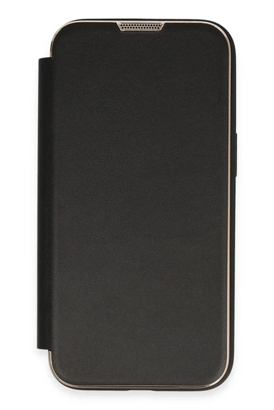 iPhone 13 Pro Kılıf Dolpin Kapaklı - Siyah - Resim 2