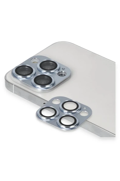 iPhone 13 Pro Max Pers Alüminyum Kamera Lens - Sierra Blue - Resim 3