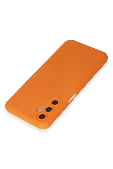 Samsung Galaxy M14 5G Kılıf Nano içi Kadife Silikon - Turuncu - Resim 3