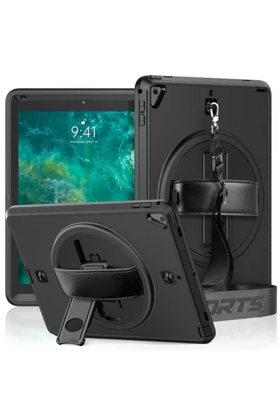 iPad 5 Air 9.7 Kılıf Strap-C Otterbox Tablet Kapak - Siyah ürün görseli