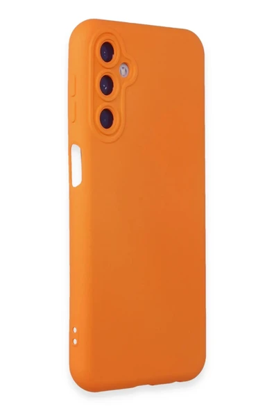 Samsung Galaxy M14 5G Kılıf Nano içi Kadife Silikon - Turuncu - Resim 2