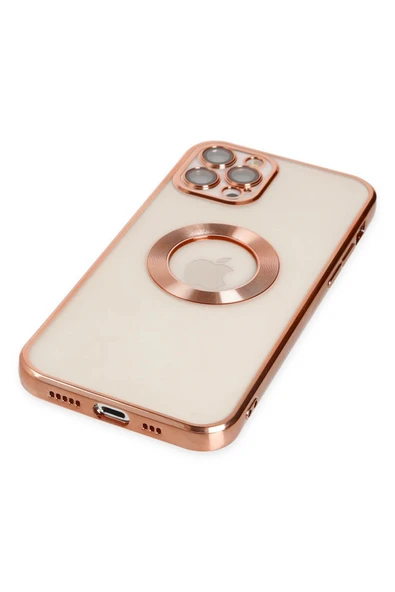 iPhone 12 Pro Max Kılıf Slot Silikon - Rose Gold - Resim 5