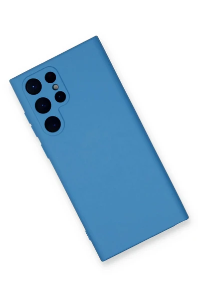 Samsung Galaxy S23 Ultra Kılıf Nano içi Kadife Silikon - Mavi - Resim 3