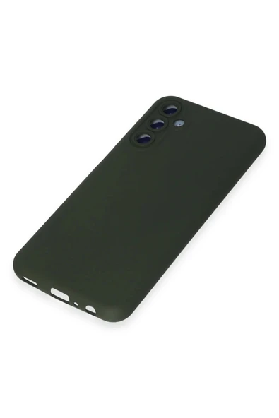 Samsung Galaxy M34 5G Kılıf Nano içi Kadife Silikon - Koyu Yeşil - Resim 4