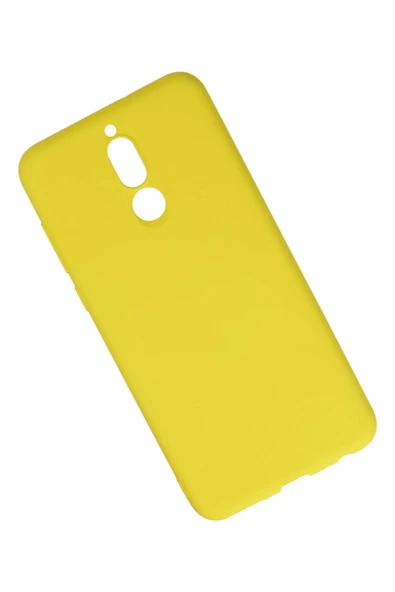 Huawei Mate 10 Lite Kılıf Nano içi Kadife Silikon - Sarı - Resim 2