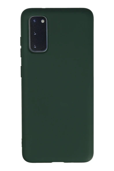 Samsung Galaxy S20 Kılıf Nano içi Kadife Silikon - Koyu Yeşil ürün görseli