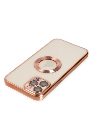 iPhone 12 Pro Max Kılıf Slot Silikon - Rose Gold - Resim 4
