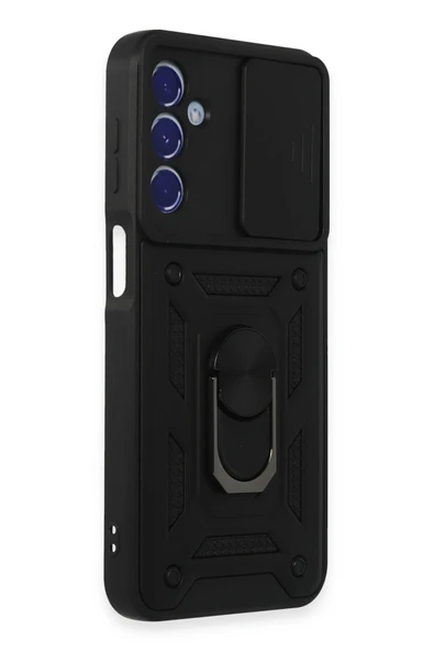 Samsung Galaxy M34 5G Kılıf Pars Lens Yüzüklü Silikon - Siyah - Resim 2