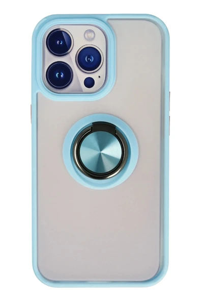 iPhone 13 Pro Kılıf Montreal Yüzüklü Silikon Kapak - Buz Mavi ürün görseli