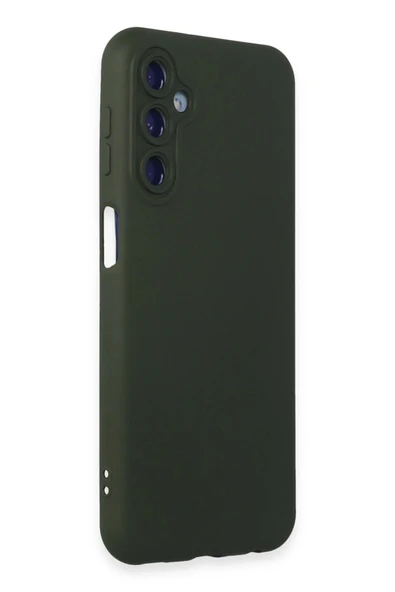 Samsung Galaxy M34 5G Kılıf Nano içi Kadife Silikon - Koyu Yeşil - Resim 2