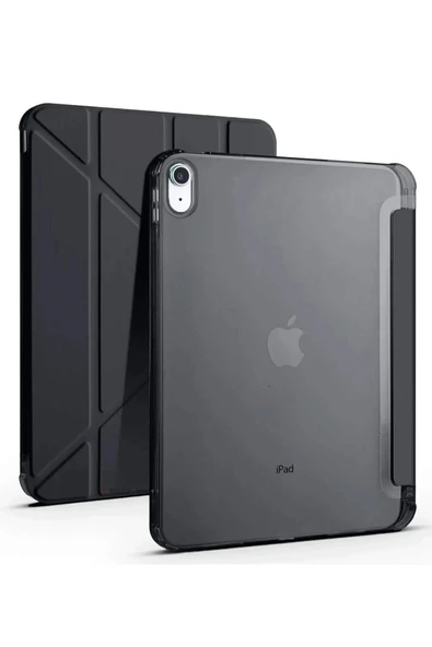 iPad 2022 10.9 (10.nesil) Kılıf Kalemlikli Mars Tablet Kılıfı - Siyah - Resim 3