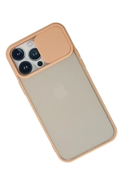 iPhone 13 Pro Max Kılıf Palm Buzlu Kamera Sürgülü Silikon - Pembe - Resim 3