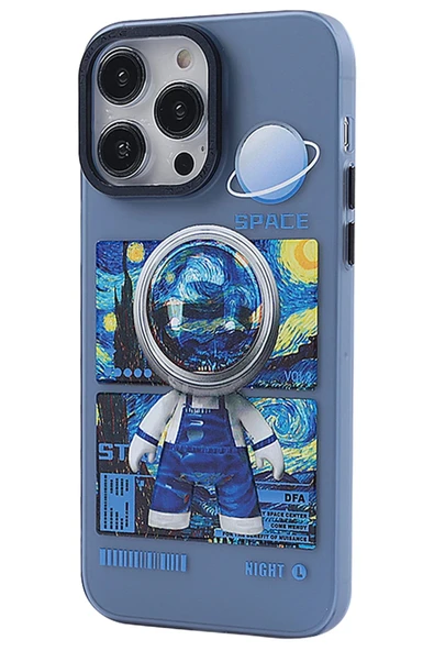 iPhone 14 Pro Max Kılıf Prada Desenli Kapak - Prada Mavi - 1 - Resim 2