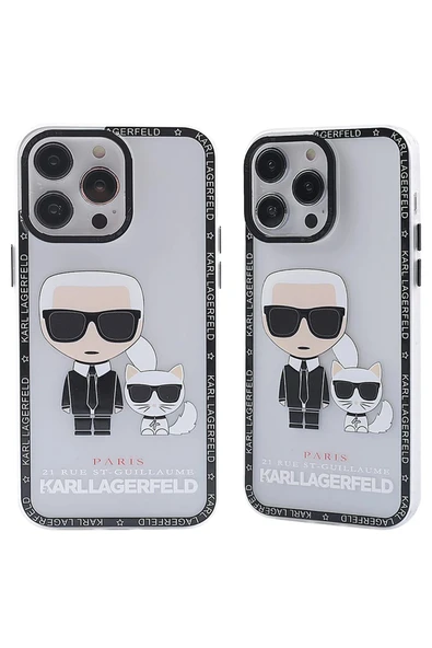 iPhone 14 Pro Kılıf Prada Desenli Kapak - Prada Şeffaf - 1 - Resim 3