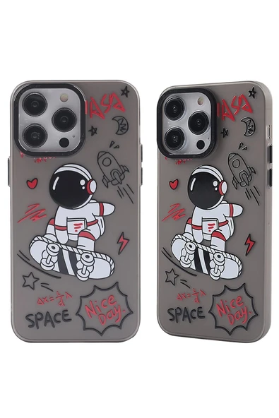 iPhone 13 Pro Kılıf Prada Desenli Kapak - Prada Siyah - 1 - Resim 3