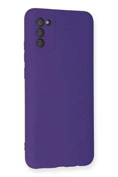 Samsung Galaxy A03S Kılıf Nano içi Kadife Silikon - Mor - Resim 3