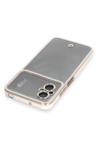 Xiaomi Poco M5 Kılıf Liva Lens Silikon - Beyaz - Resim 2