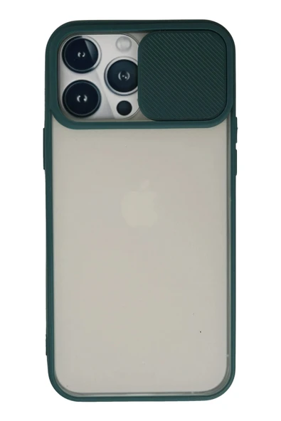 iPhone 13 Pro Max Kılıf Palm Buzlu Kamera Sürgülü Silikon - Yeşil ürün görseli