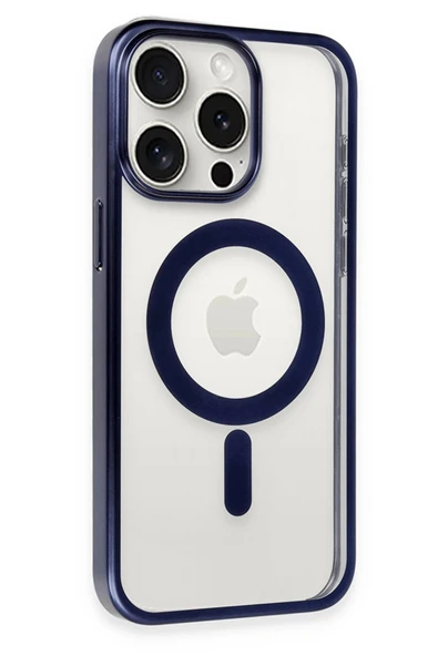 iPhone 15 Pro Max Kılıf Erozi Magsafe Kapak - Lacivert - Resim 3