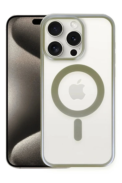 iPhone 15 Pro Max Kılıf Erozi Magsafe Kapak - Gri ürün görseli