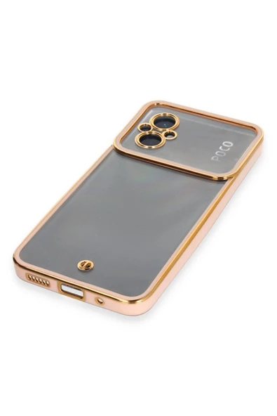 Xiaomi Poco M5 Kılıf Liva Lens Silikon - Rose - Resim 2