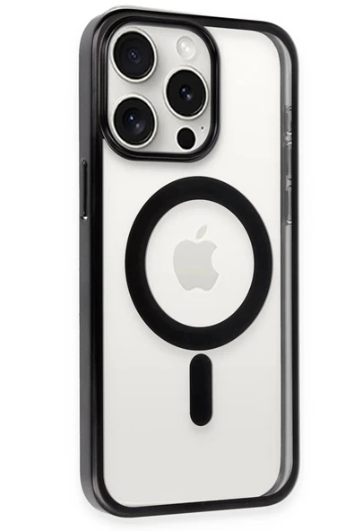 iPhone 15 Pro Max Kılıf Erozi Magsafe Kapak - Siyah - Resim 3