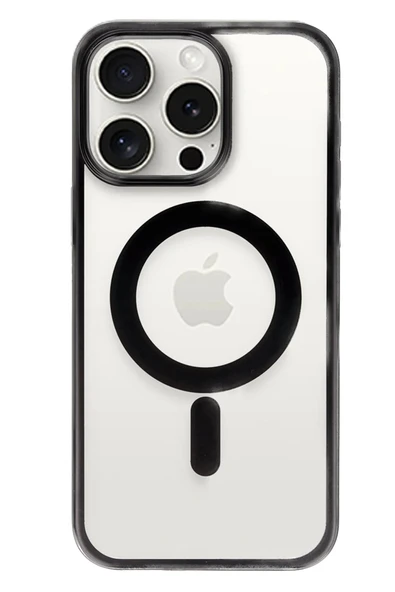 iPhone 15 Pro Max Kılıf Erozi Magsafe Kapak - Siyah - Resim 2