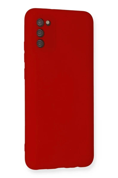 Samsung Galaxy A03S Kılıf Nano içi Kadife Silikon - Kırmızı - Resim 3