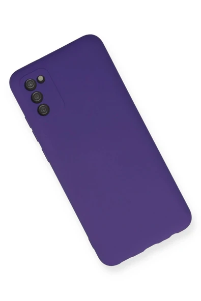 Samsung Galaxy A03S Kılıf Nano içi Kadife Silikon - Mor - Resim 2