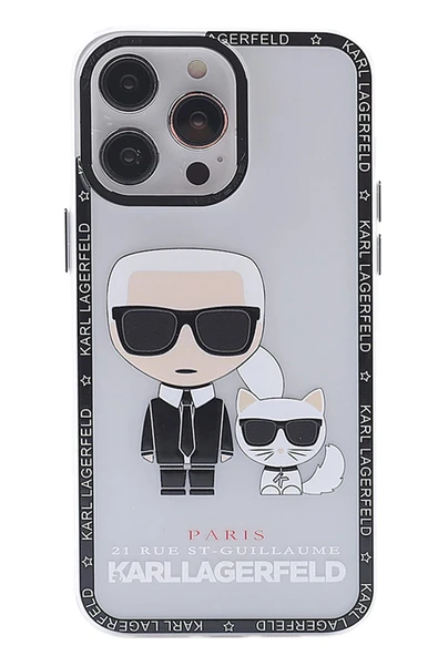 iPhone 14 Pro Kılıf Prada Desenli Kapak - Prada Şeffaf - 1 ürün görseli