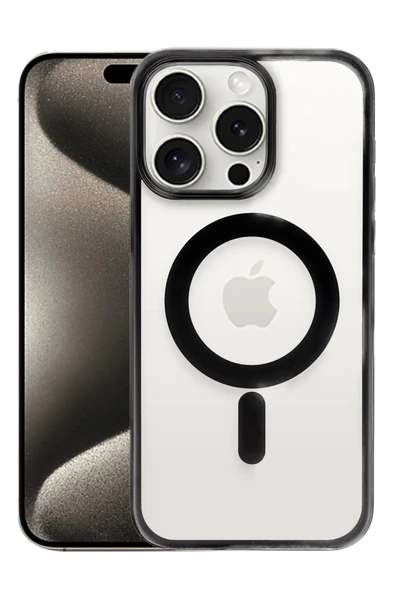iPhone 15 Pro Max Kılıf Erozi Magsafe Kapak - Siyah ürün görseli