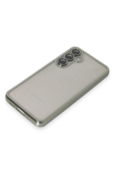 Samsung Galaxy S23 FE Kılıf Lensli Silikon - Gümüş - Resim 4