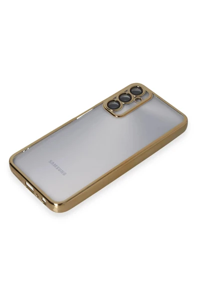 Samsung Galaxy A05S Kılıf Lensli Silikon - Gold - Resim 4