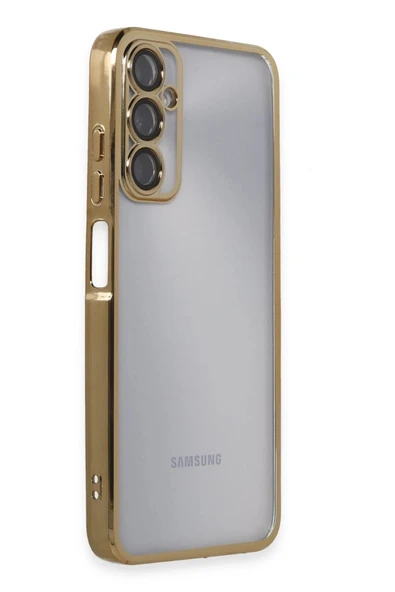Samsung Galaxy A05S Kılıf Lensli Silikon - Gold - Resim 2