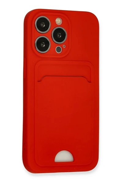 iPhone 13 Pro Kılıf Kelvin Kartvizitli Silikon - Kırmızı ürün görseli