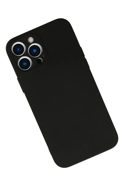 iPhone 13 Pro Max Kılıf Nano içi Kadife Silikon - Siyah - Resim 2