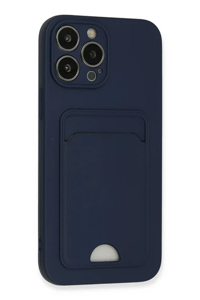 iPhone 13 Pro Max Kılıf Kelvin Kartvizitli Silikon - Lacivert - Resim 2