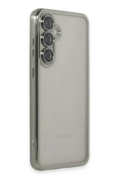 Samsung Galaxy S23 FE Kılıf Lensli Silikon - Gümüş - Resim 2