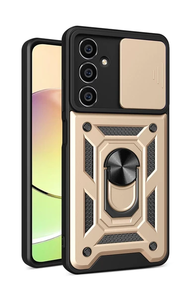 Samsung Galaxy A05S Kılıf Pars Lens Yüzüklü Silikon - Gold ürün görseli