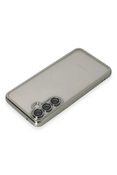 Samsung Galaxy S23 FE Kılıf Lensli Silikon - Gümüş - Resim 3