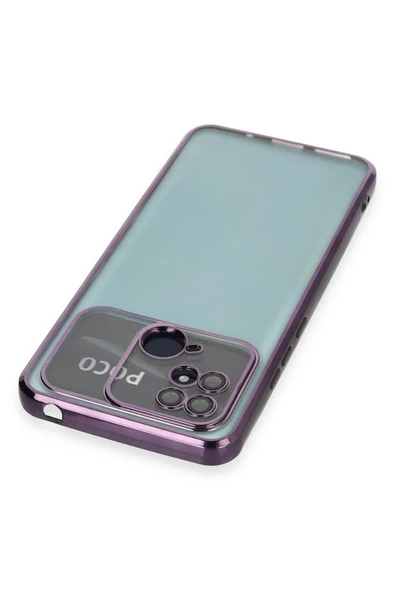 Xiaomi Redmi 10C Kılıf Lensli Silikon - Mor - Resim 3