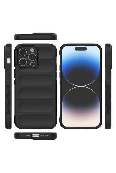 iPhone 13 Pro Kılıf Optimum Silikon - Siyah - Resim 3