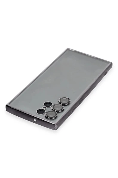 Samsung Galaxy S22 Ultra Kılıf Lensli Silikon - Siyah - Resim 4