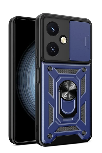 Vivo Y27 Kılıf Pars Lens Yüzüklü Silikon - Lacivert ürün görseli 1