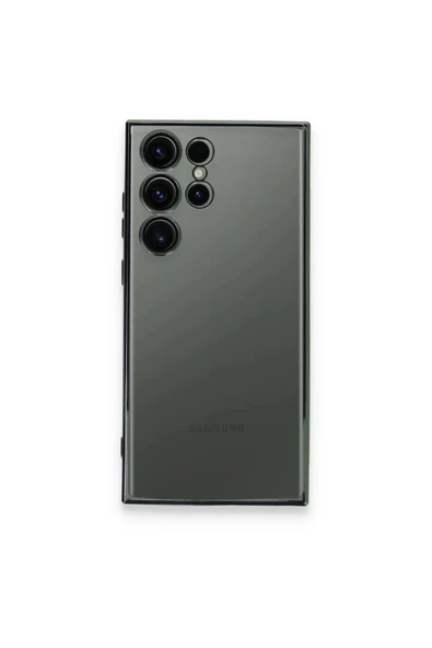 Samsung Galaxy S23 Ultra Kılıf Lensli Silikon - Yeşil ürün görseli