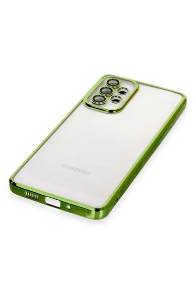 Samsung Galaxy A73 5G Kılıf Lensli Silikon - Yeşil - Resim 4