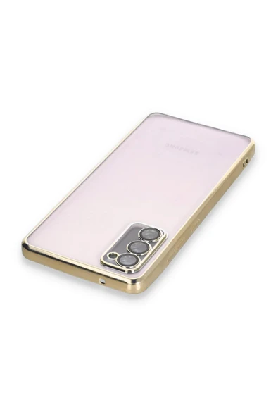 Samsung Galaxy S20 FE Kılıf Lensli Silikon - Gold - Resim 3