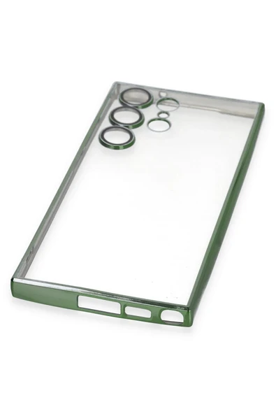 Samsung Galaxy S23 Ultra Kılıf Lensli Silikon - Yeşil - Resim 5